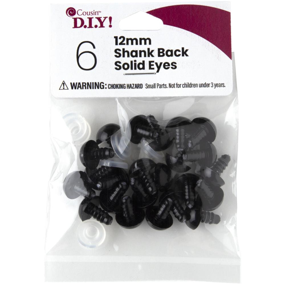BLACK     -SHANK EYES 6/PKG