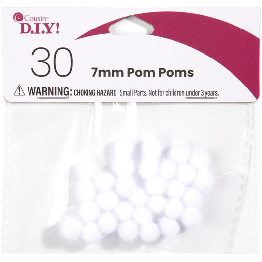 WHITE     -POM POM 7MM