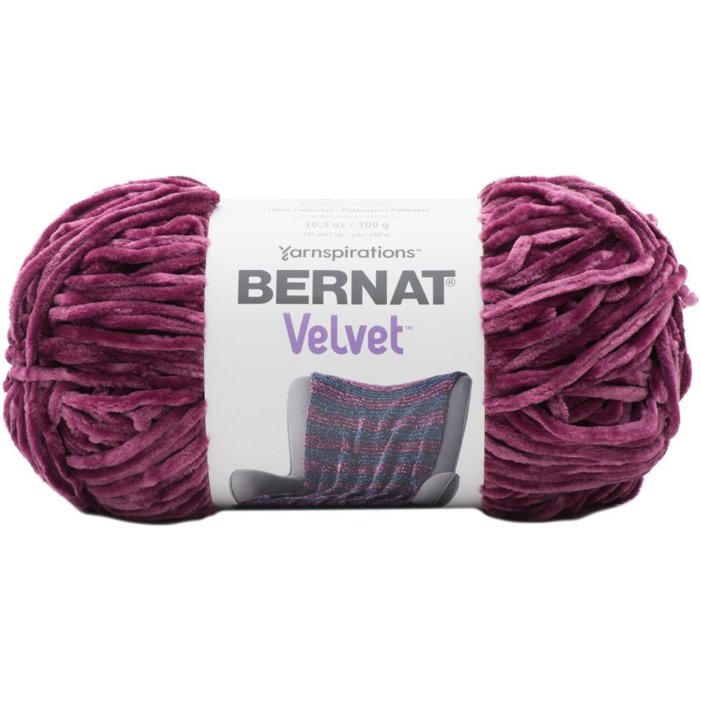 BURGUNDY  -YARN BERNAT VELVET