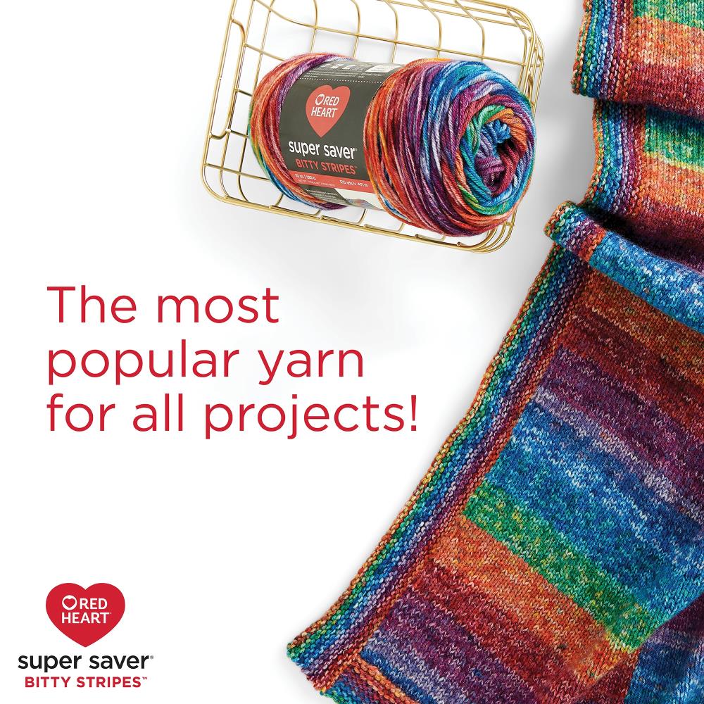 Red Heart Super Saver Bitty Stripes Yarn