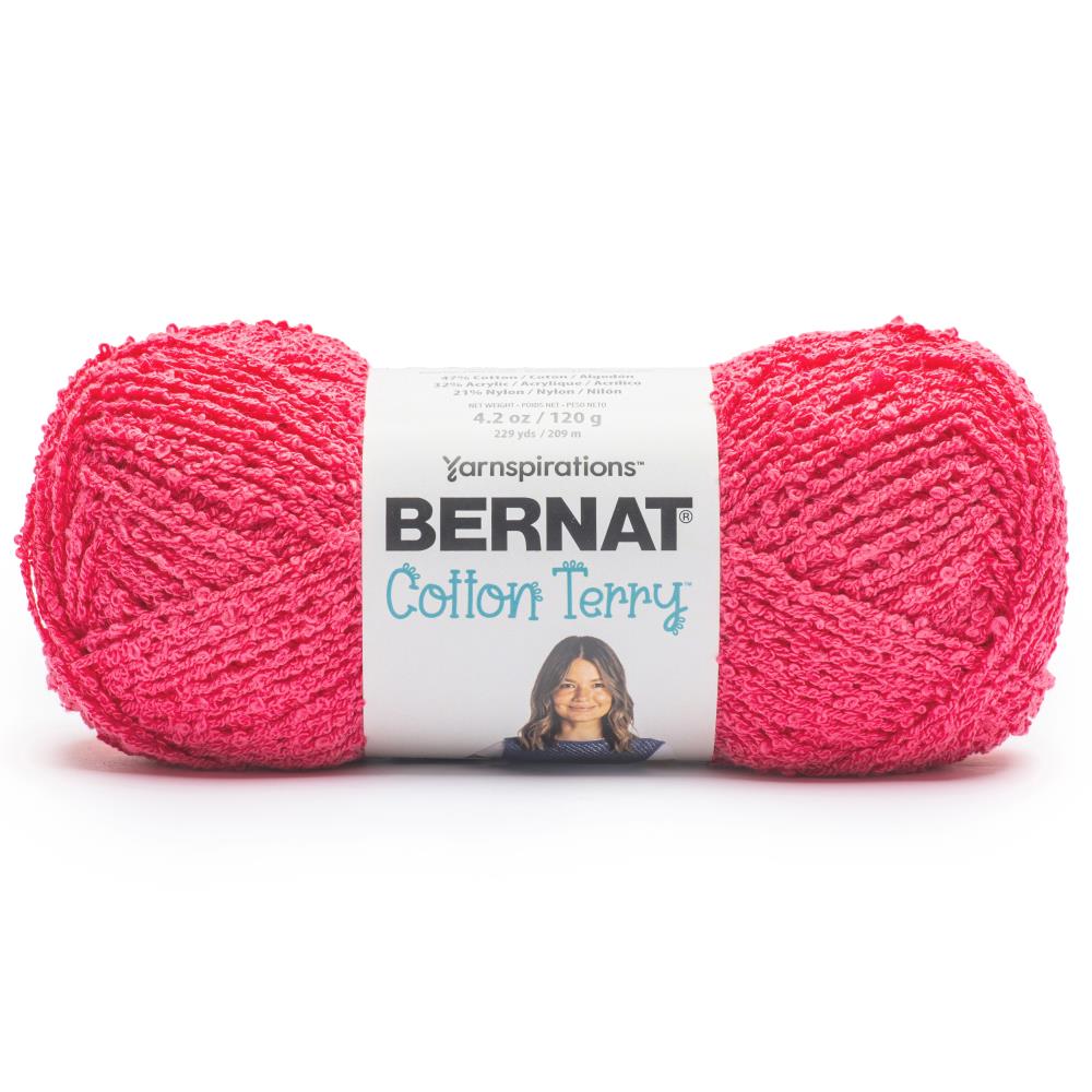 Bernat Cotton Terry Yarn - Color Fushia