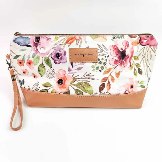 Spring Floral Trinity Bag – Medium Zippered Project Bag