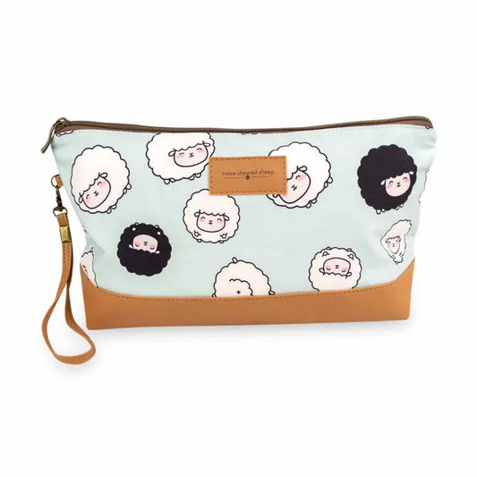 Chubby Sheep Trinity Bag–Medium Zippered Project Bag–Seafoam