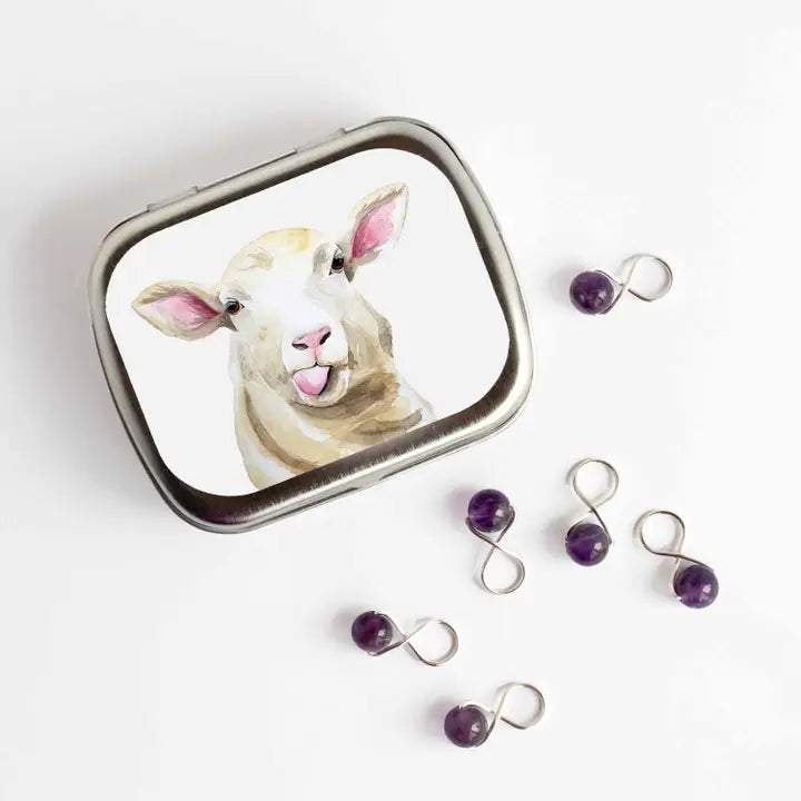 Sassy Sheep Stitch Marker Storage Tin