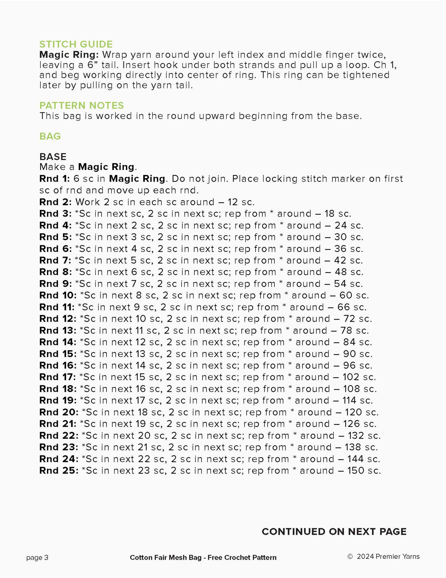 Free Pattern From Premier Yarn