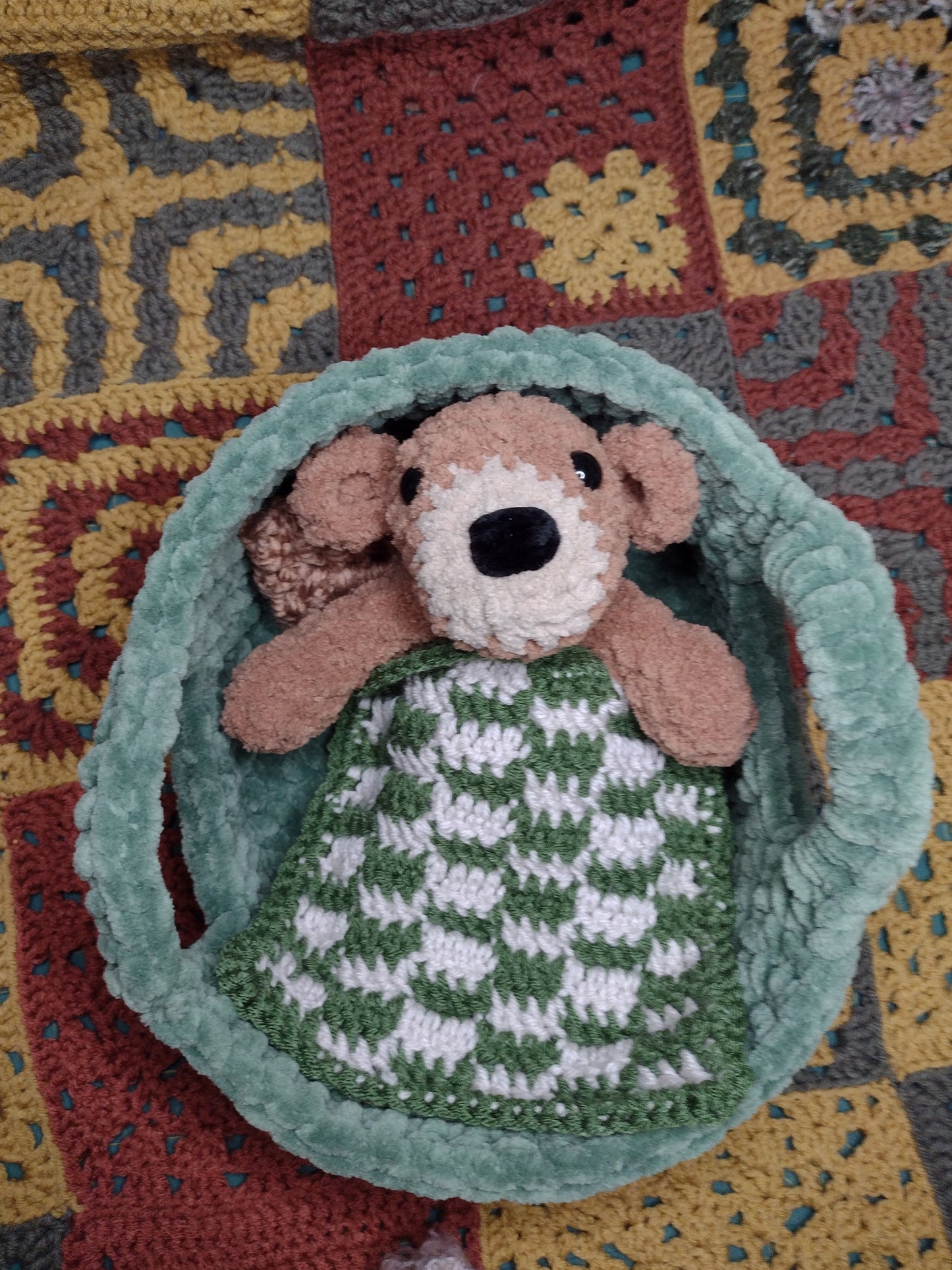 Hand-crafted baby bear with accessories