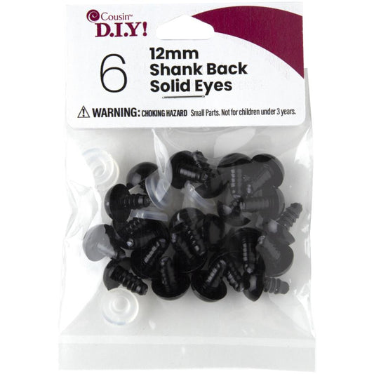 BLACK     -SHANK EYES 6/PKG