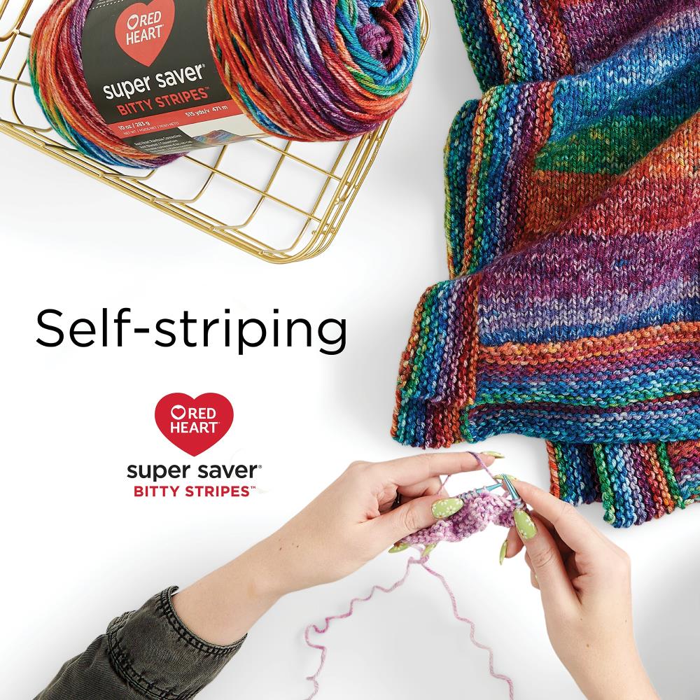 Red Heart Super Saver Bitty Stripes