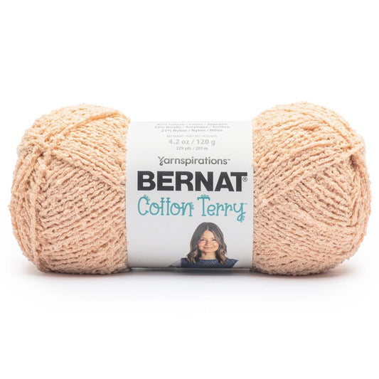 Bernat Cotton Terry Yarn - Color Pale Peach