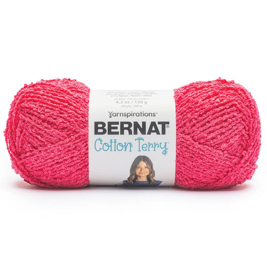 Bernat Cotton Terry Yarn - Color Fushia
