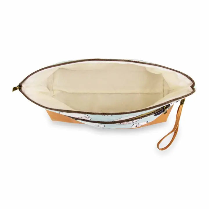 Chubby Sheep Trinity Bag–Medium Zippered Project Bag–Seafoam