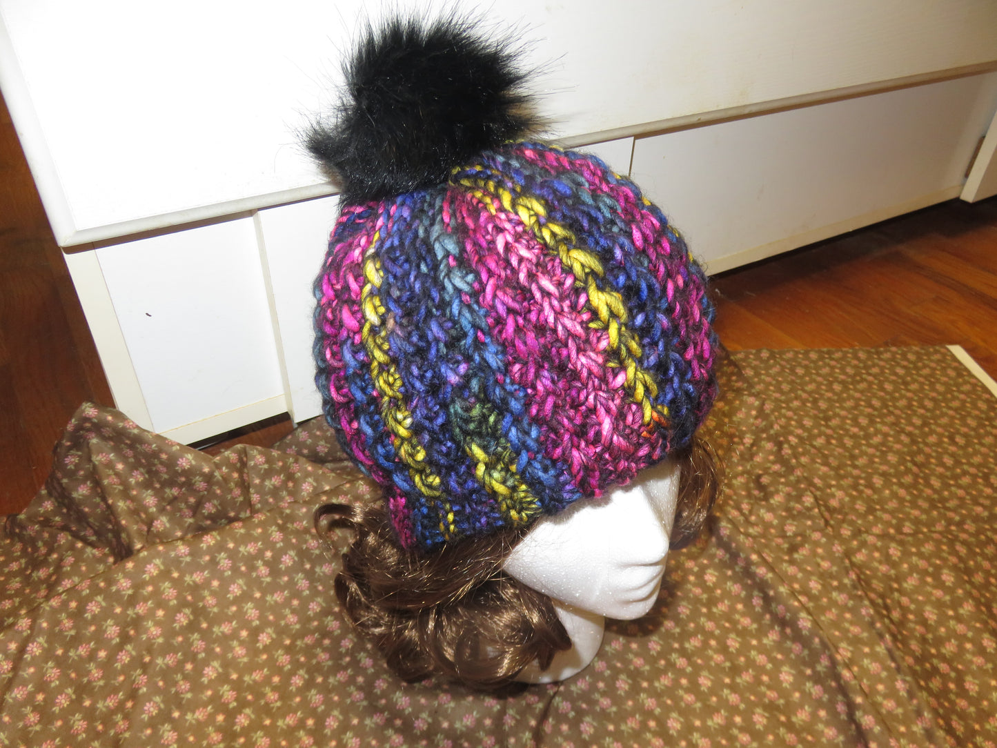 Hand crocheted beanie hat
