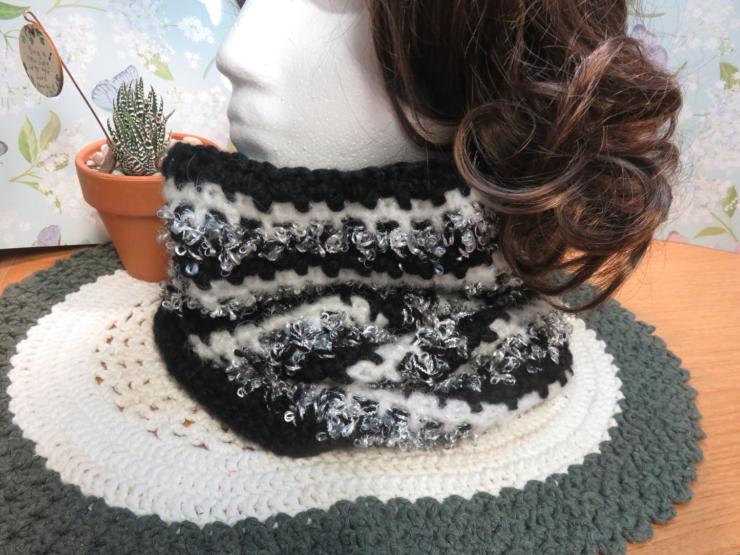 Hand crocheted elegant cowl