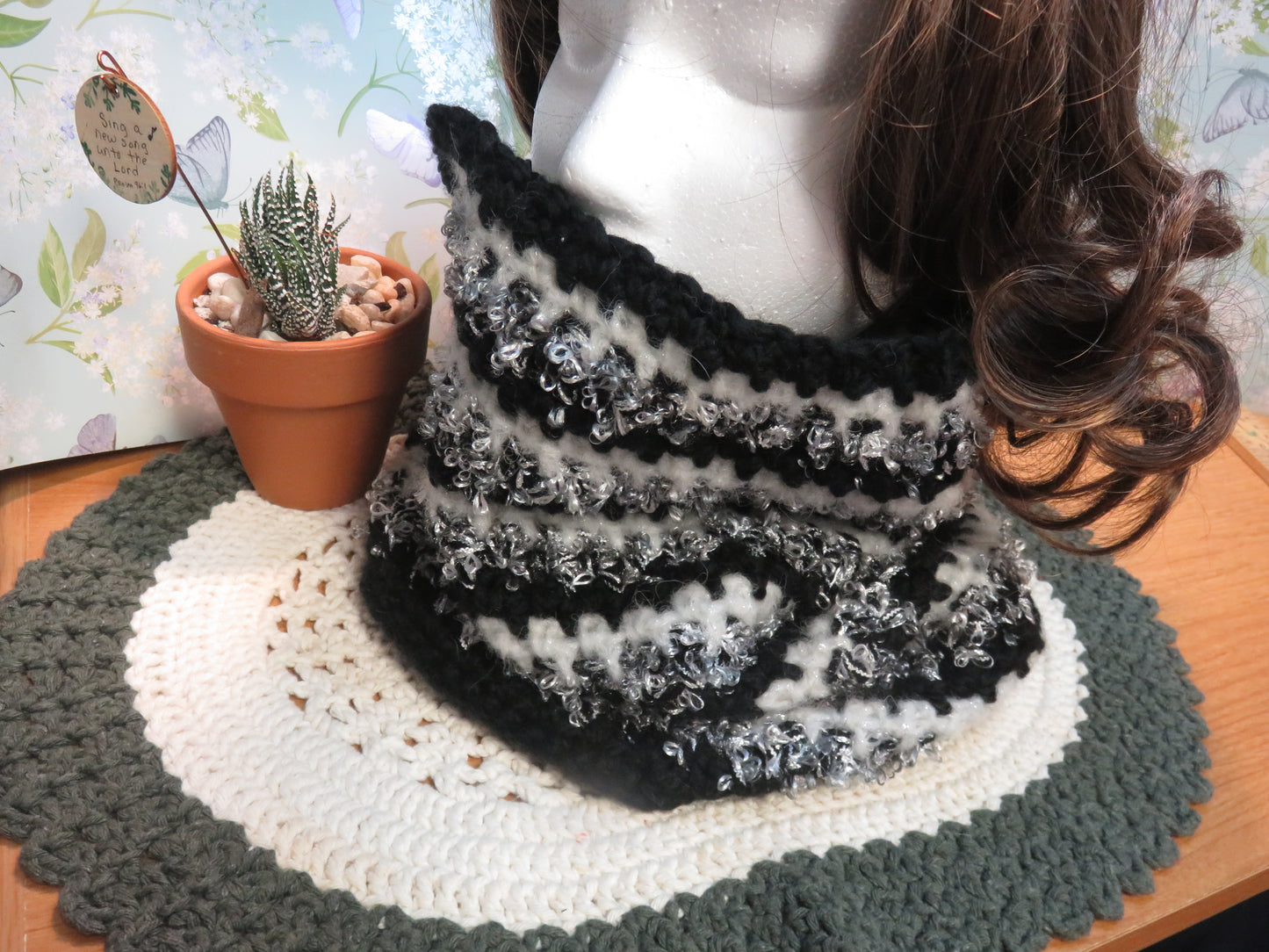 Hand crocheted elegant cowl