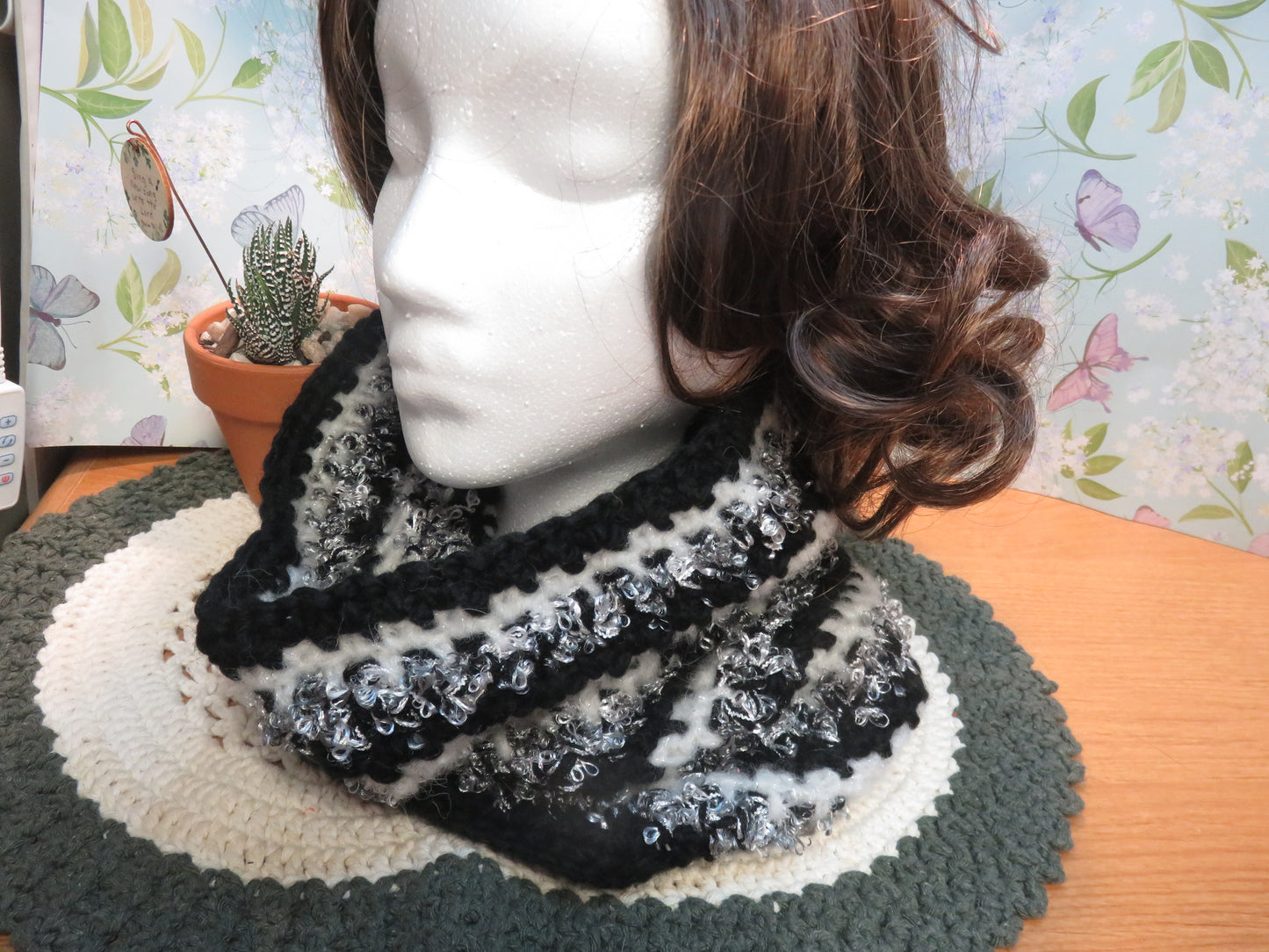 Hand crocheted elegant cowl