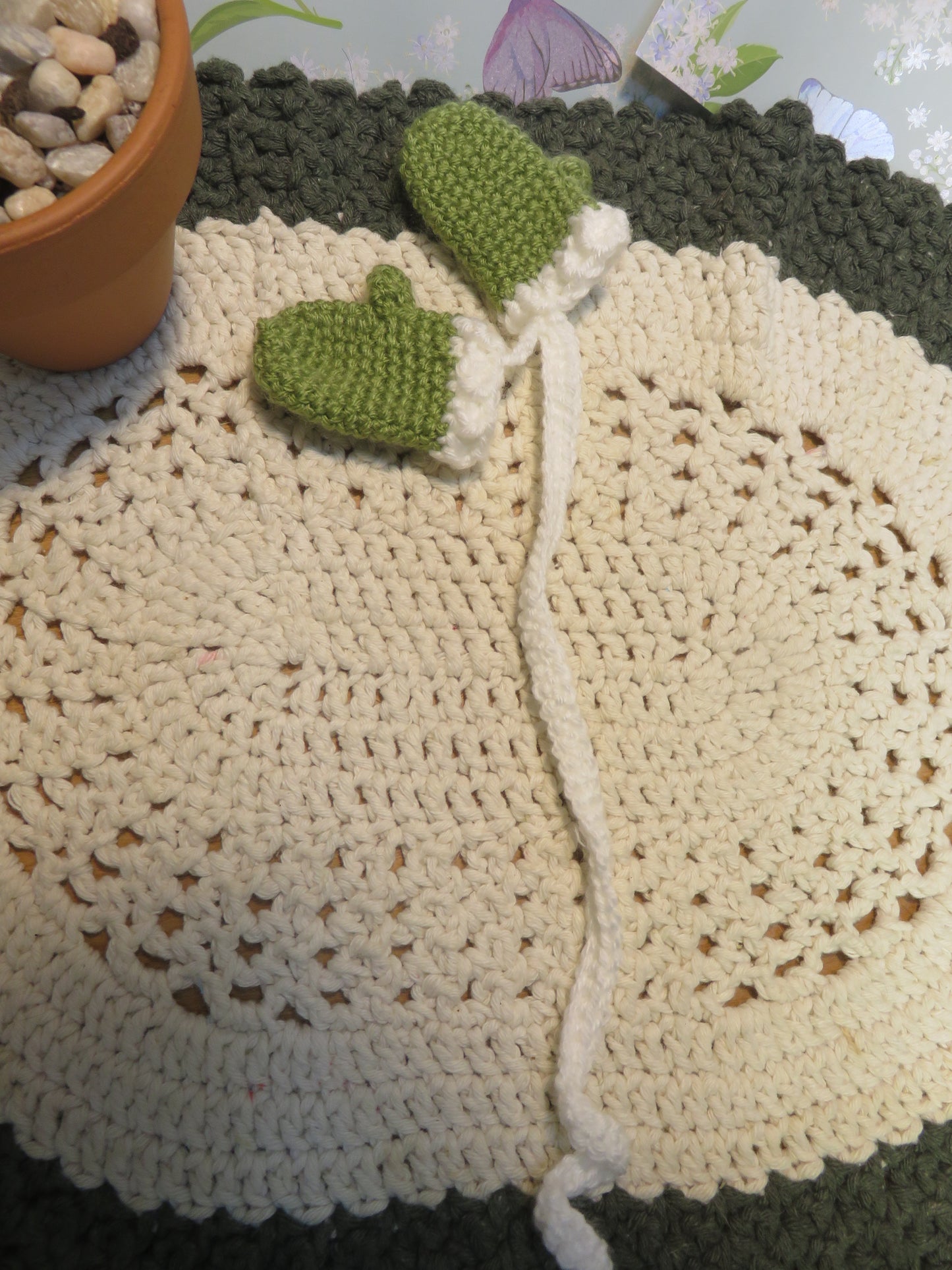 Crocheted Mittens Bookmark