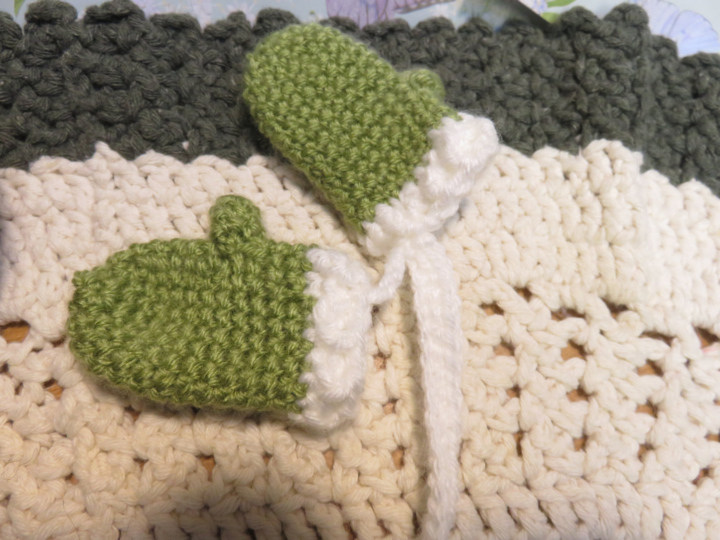 Crocheted Mittens Bookmark