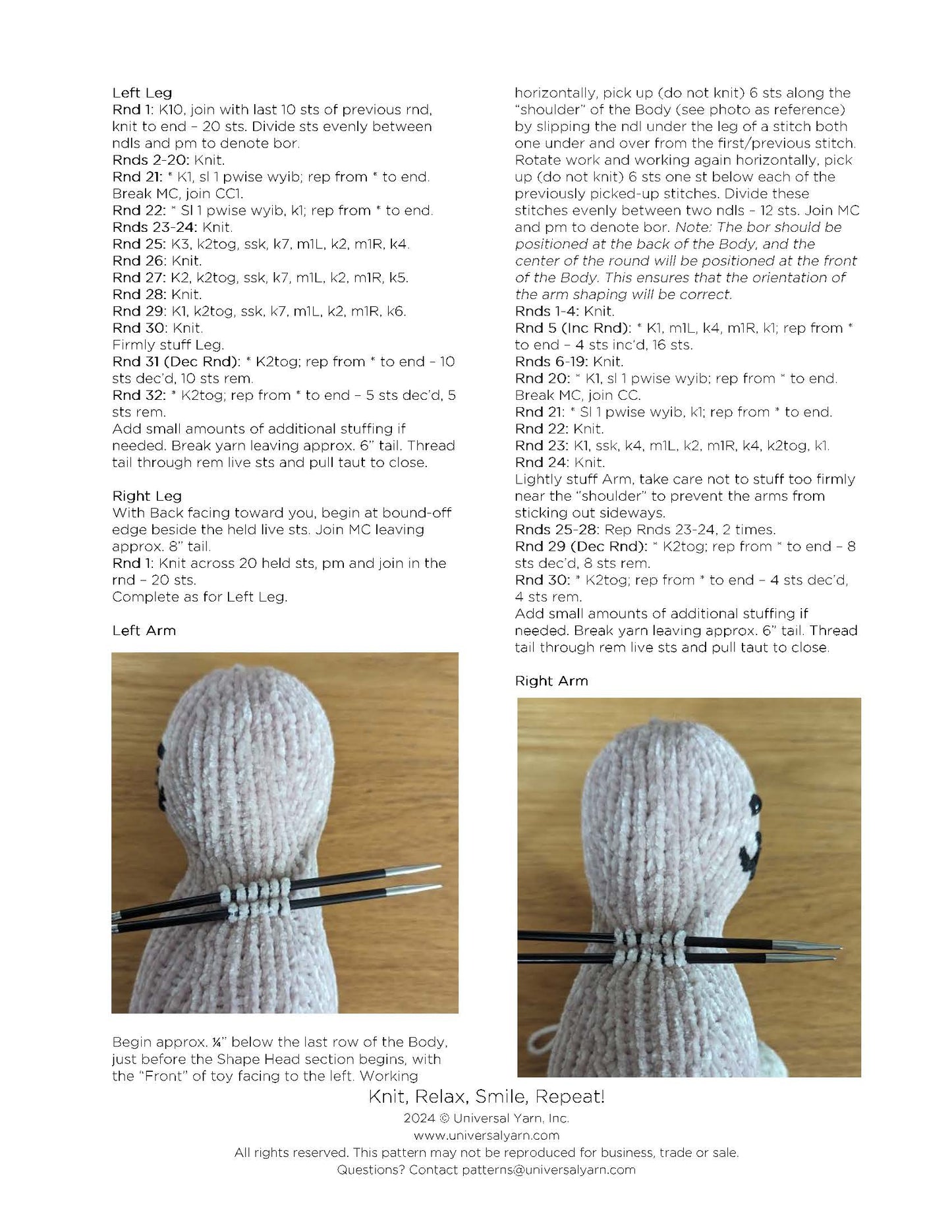 Free Pattern from Universal Yarns