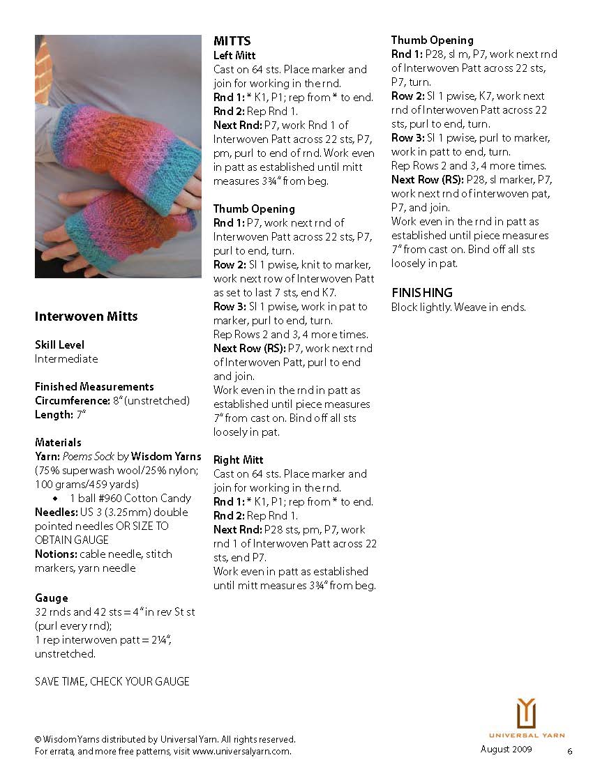 Free Pattern from Universal Yarn