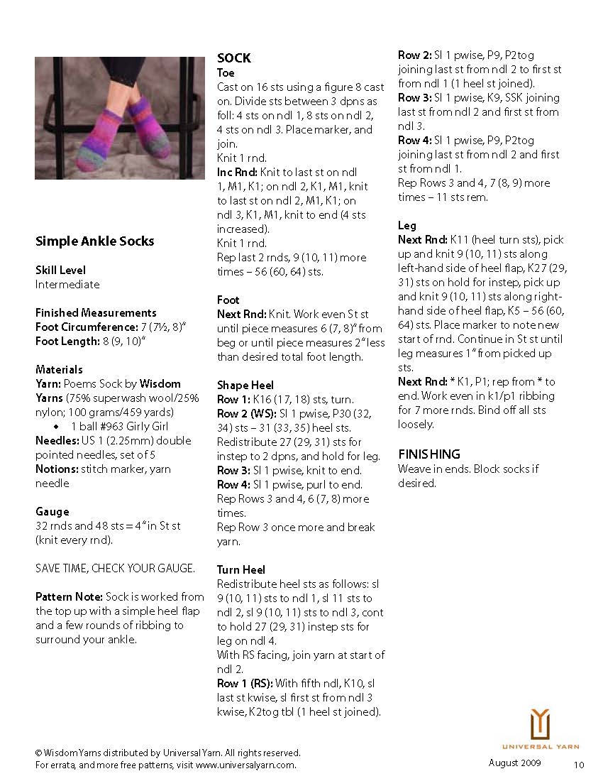 Free Pattern from Universal Yarn