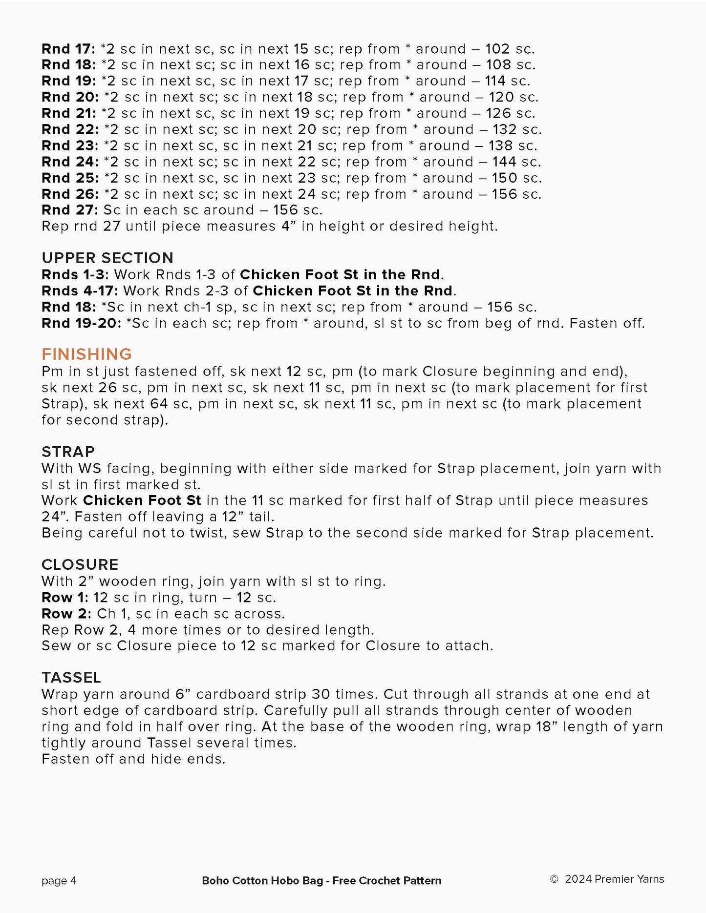 Free Pattern Boho Cotton Hobo Bag