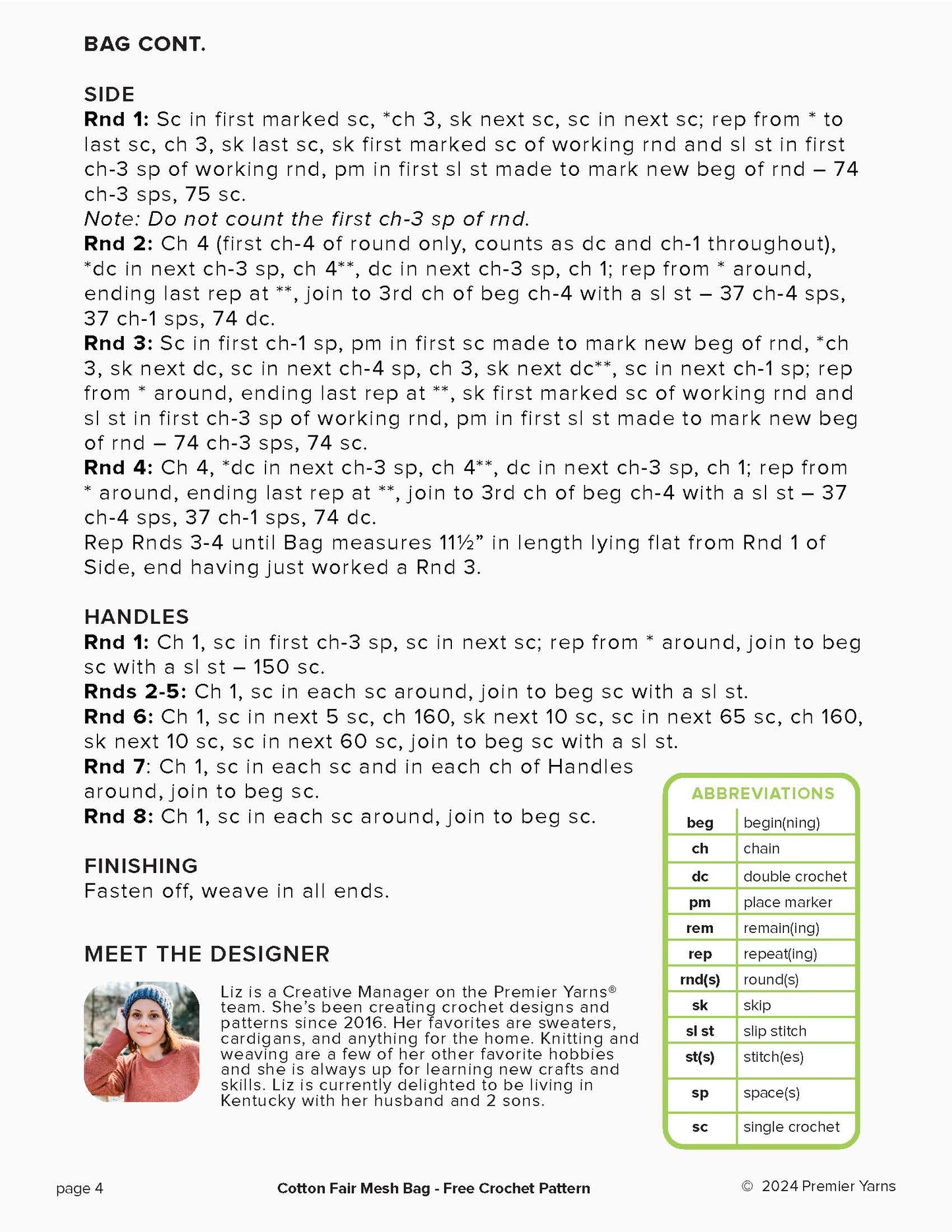 Free Pattern From Premier Yarn